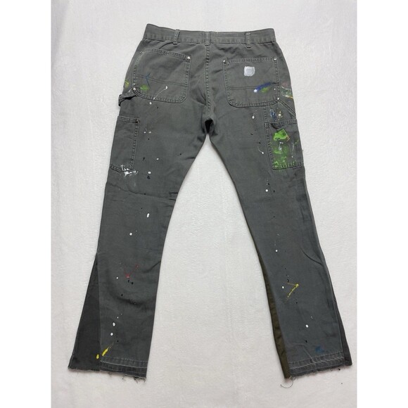 Gallery Dept. Men's W32 L31 Flared Leg Green Carpenter Paint Splatter Pants - Picture 3 of 13